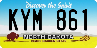 ND license plate KYM861