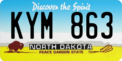 ND license plate KYM863