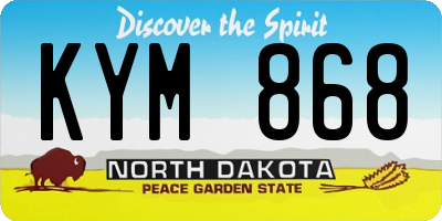 ND license plate KYM868