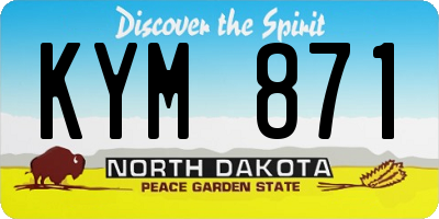 ND license plate KYM871