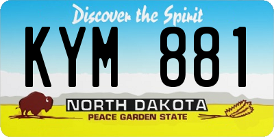 ND license plate KYM881