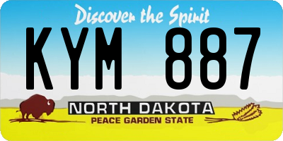 ND license plate KYM887