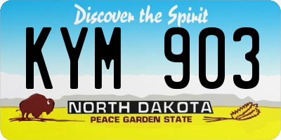 ND license plate KYM903