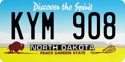 ND license plate KYM908
