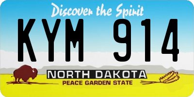 ND license plate KYM914