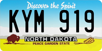 ND license plate KYM919