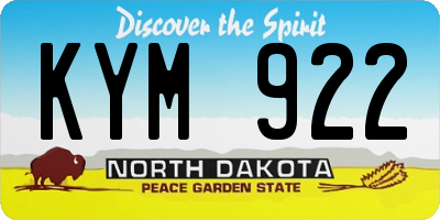 ND license plate KYM922
