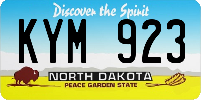 ND license plate KYM923