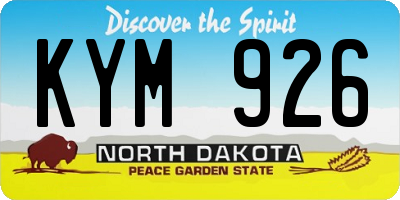 ND license plate KYM926