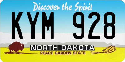 ND license plate KYM928