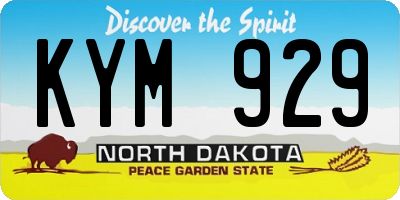 ND license plate KYM929