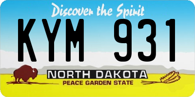 ND license plate KYM931