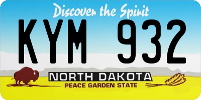 ND license plate KYM932