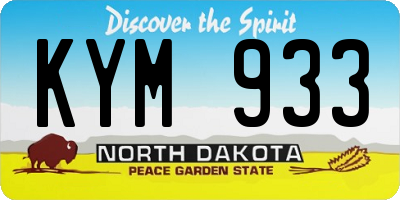 ND license plate KYM933