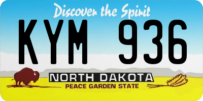ND license plate KYM936