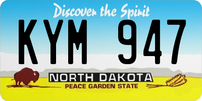 ND license plate KYM947