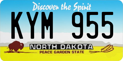 ND license plate KYM955