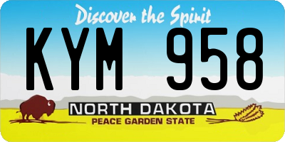 ND license plate KYM958