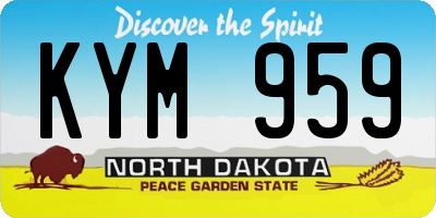 ND license plate KYM959