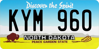 ND license plate KYM960