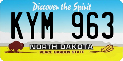 ND license plate KYM963