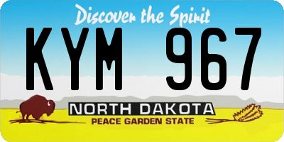 ND license plate KYM967