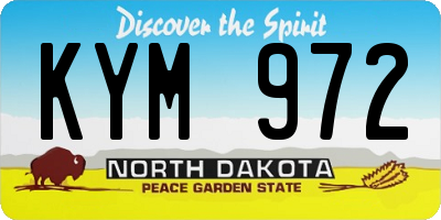 ND license plate KYM972