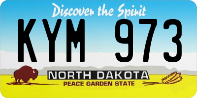 ND license plate KYM973