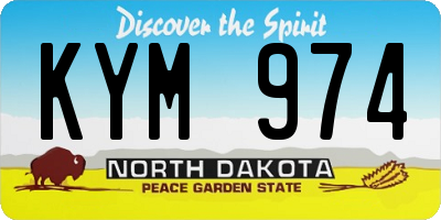 ND license plate KYM974
