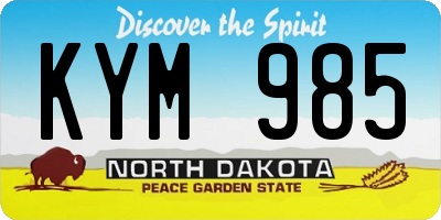 ND license plate KYM985