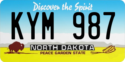 ND license plate KYM987