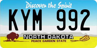 ND license plate KYM992
