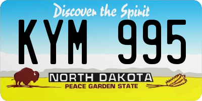 ND license plate KYM995