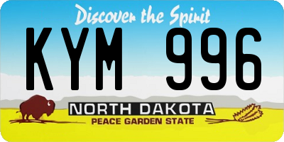 ND license plate KYM996