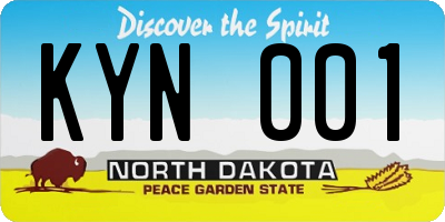 ND license plate KYN001