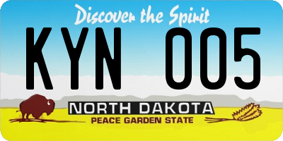 ND license plate KYN005
