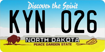 ND license plate KYN026