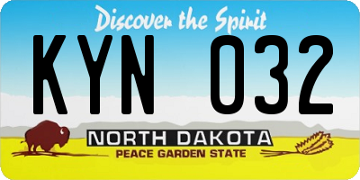 ND license plate KYN032