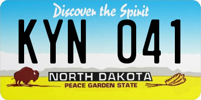ND license plate KYN041