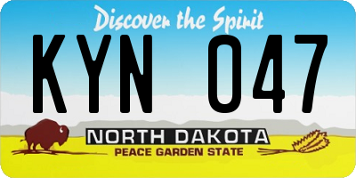 ND license plate KYN047