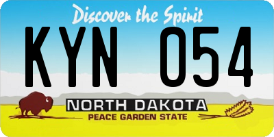 ND license plate KYN054