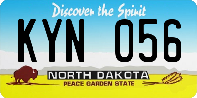 ND license plate KYN056