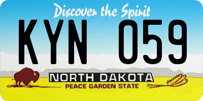 ND license plate KYN059