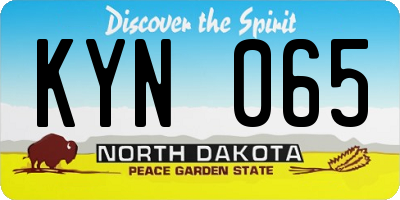 ND license plate KYN065