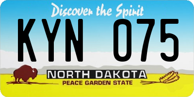 ND license plate KYN075