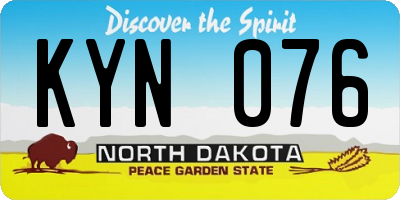 ND license plate KYN076