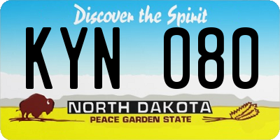 ND license plate KYN080