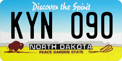 ND license plate KYN090