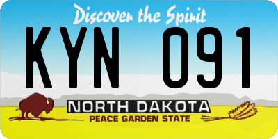 ND license plate KYN091