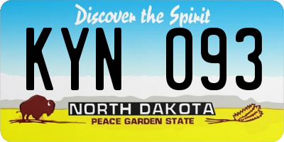 ND license plate KYN093